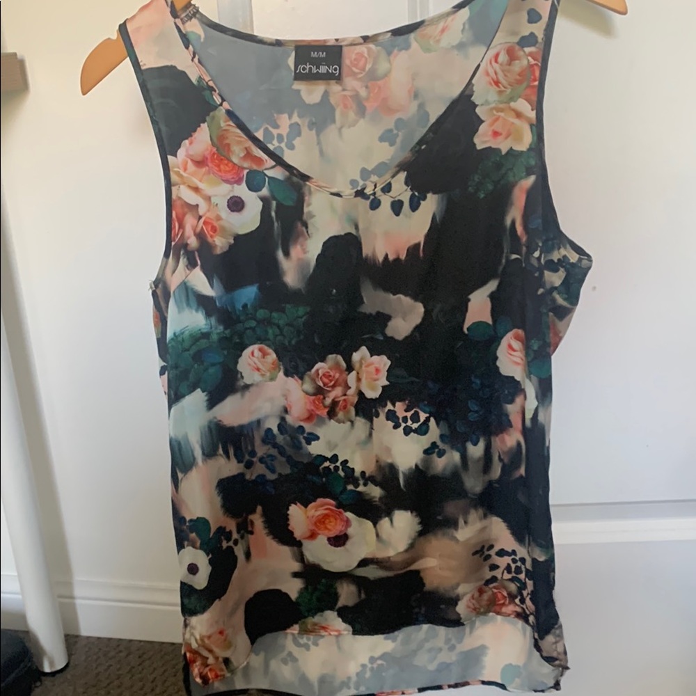 Beautiful floral design sleeveless top